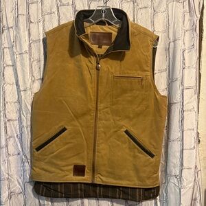 Outback Trading Co Men's Tan Vest with Black Accents